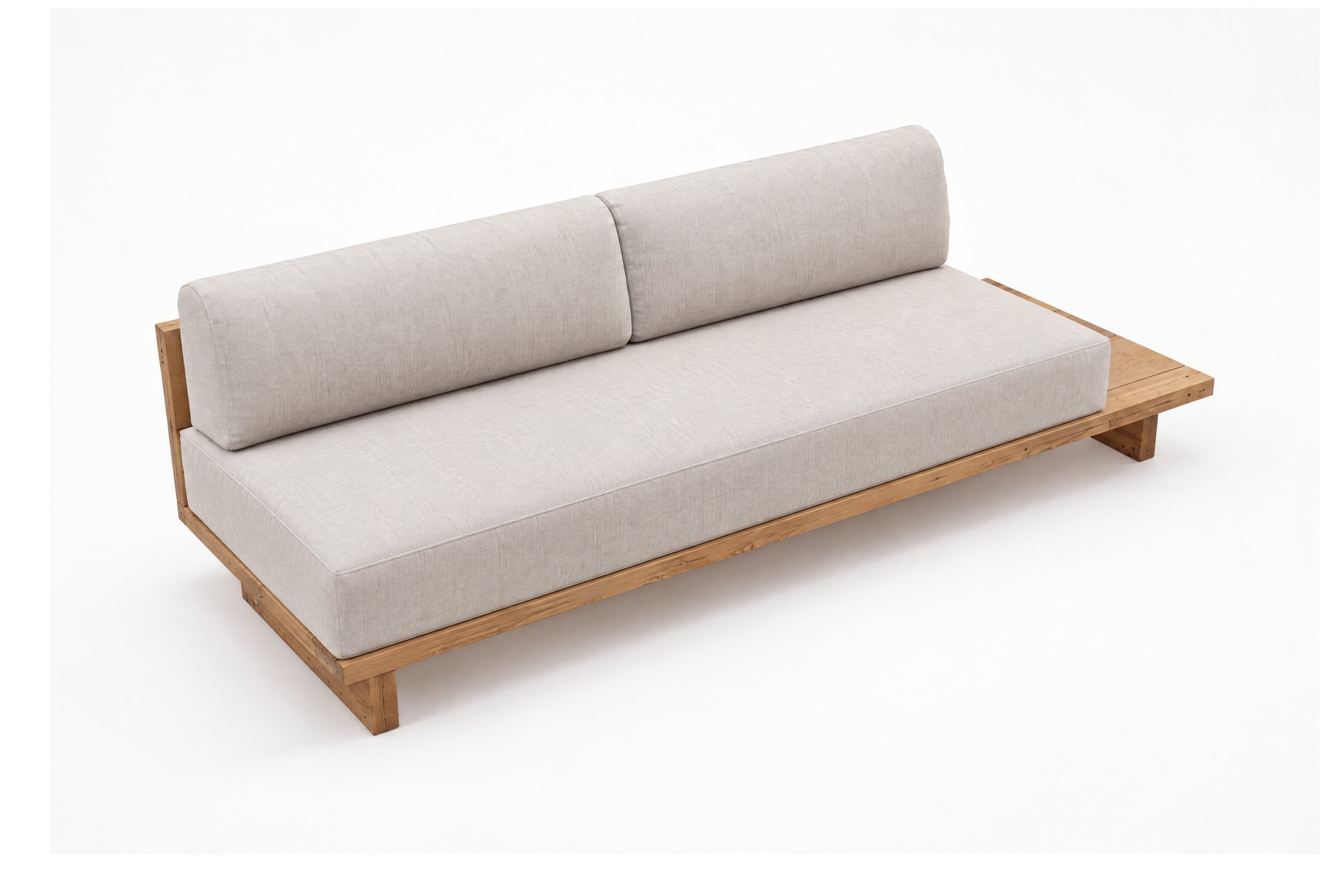 Photoreal render of the right-hand sofa with table